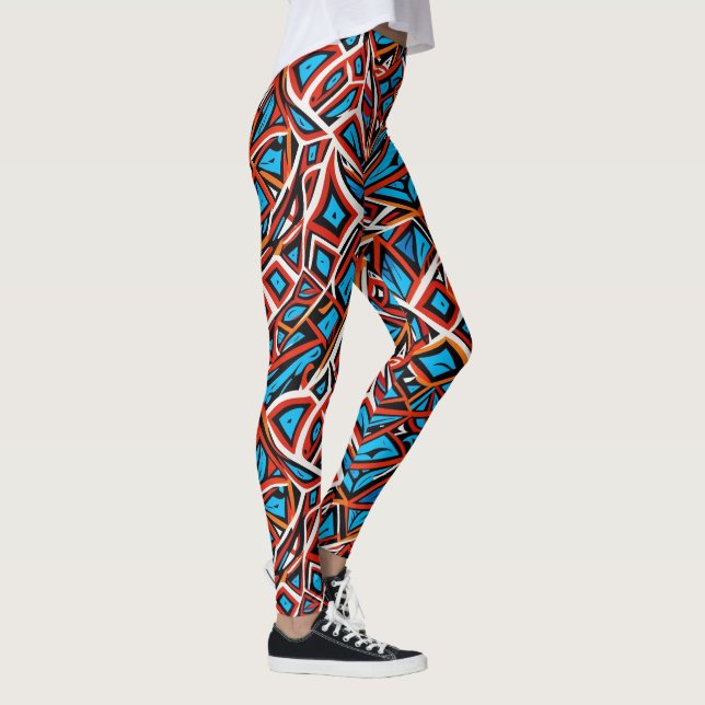 Abstraktens geometriska mönster 31 - baljväxter leggings (Höger)