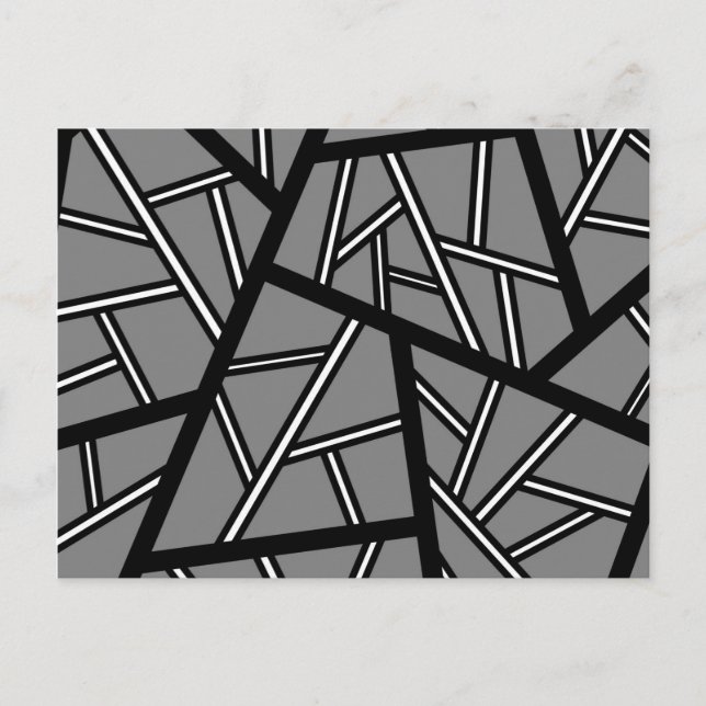 Abstraktens geometriska mönster - grått och vitt. vykort (Framsida)