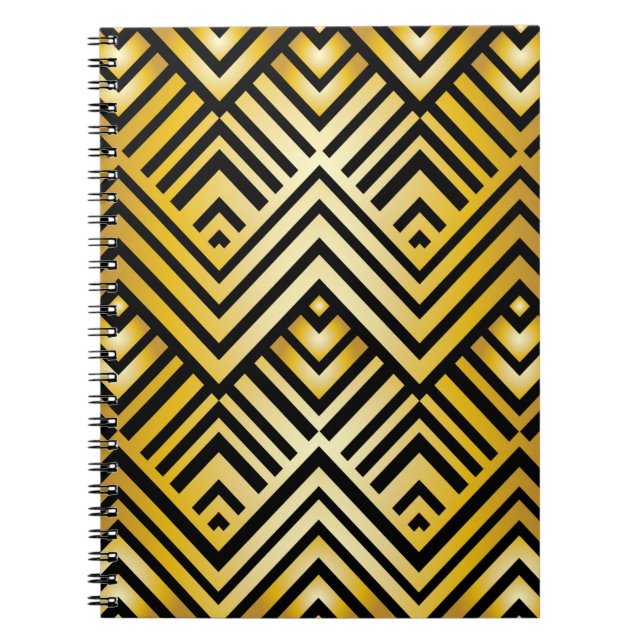 Abstraktens geometriska mönster i art-deco stil, v anteckningsbok (Framsidan)