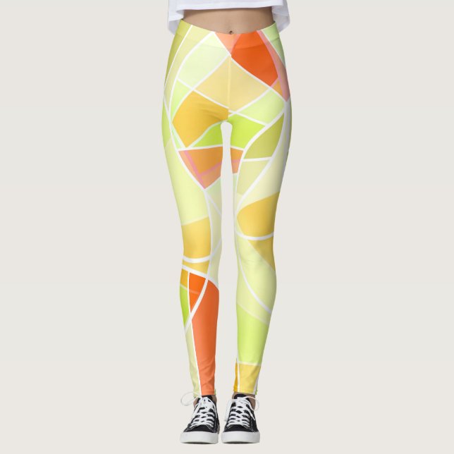 Abstraktens geometriska mönster leggings (Framsida)