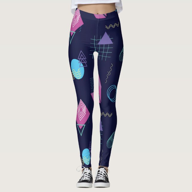 Abstraktens geometriska mönster, linjeformer. leggings (Framsida)