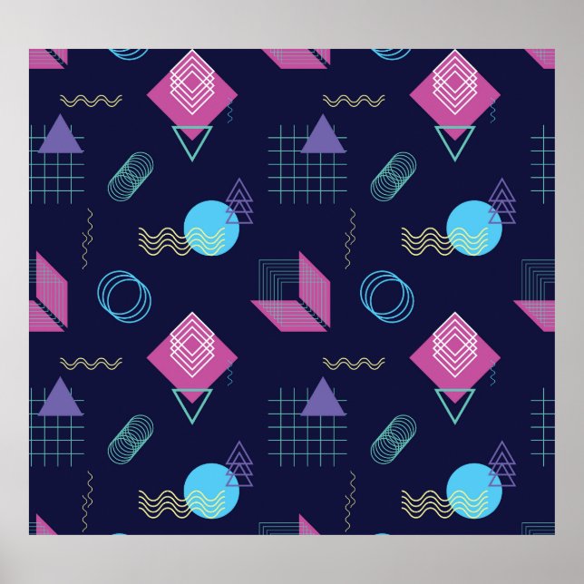 Abstraktens geometriska mönster, linjeformer. poster (Framsidan)