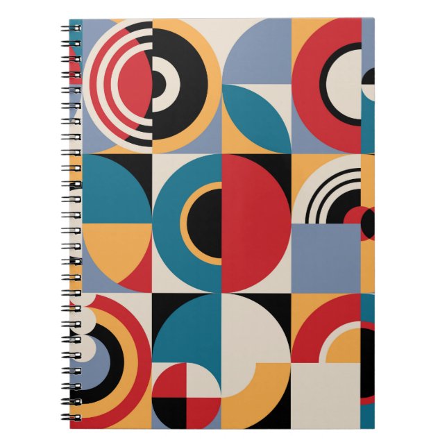 Abstraktens geometriska mönster. Memphis stil prin Anteckningsbok (Framsidan)