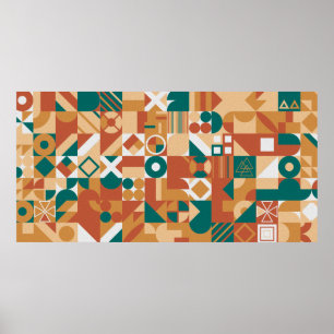 Abstraktens geometriska mönster. Multifärgad Figur Poster