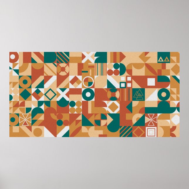 Abstraktens geometriska mönster. Multifärgad Figur Poster (Framsidan)