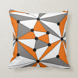 Abstraktens geometriska mönster - orange och grått kudde
