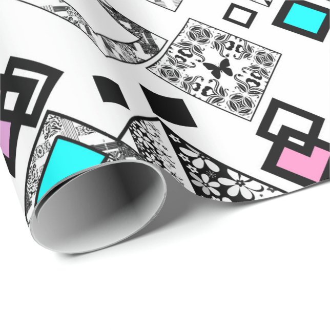 Abstraktens geometriska mönster presentpapper (Rullad Hörn)