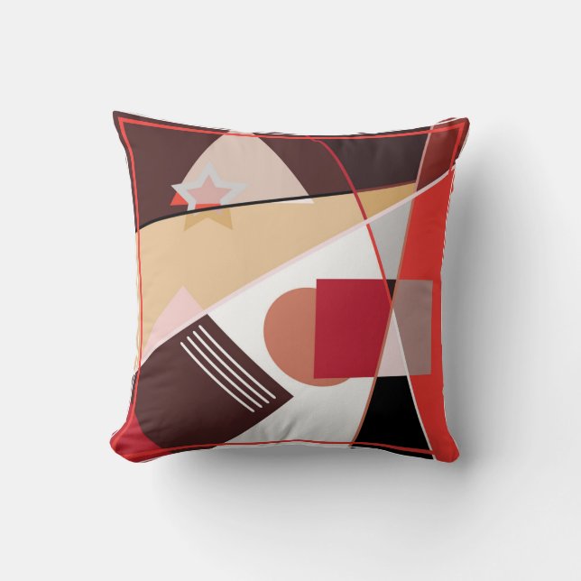 Abstraktens geometriska mönster, silke scarf shawl kudde (Framsida)