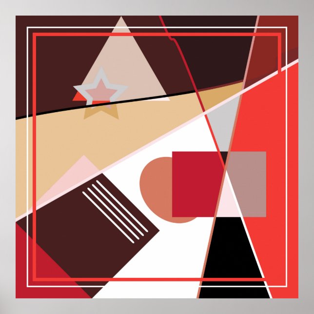 Abstraktens geometriska mönster, silke scarf shawl poster (Framsidan)