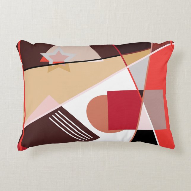 Abstraktens geometriska mönster, silke scarf shawl prydnadskudde (Framsidan)