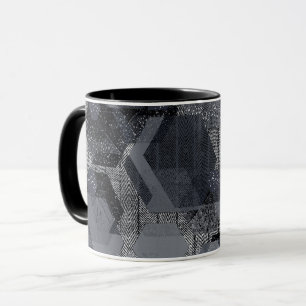 Abstraktens geometriska mönster, svart och grått. mugg