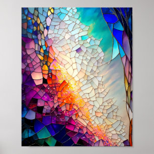 Abstraktens geometriska nedfläckad mönster poster