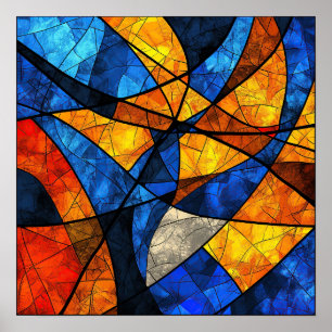 Abstraktens geometriska nedfläckad mönster poster
