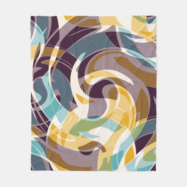 Abstraktens geometriska objekt graffiti grunge eff fleecefilt (Framsidan)