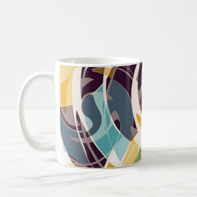 Abstraktens geometriska objekt graffiti grunge eff kaffemugg (Vänster)