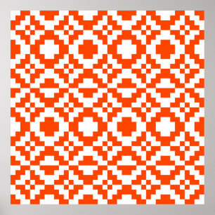 Abstraktens geometriska pixelmått, sömlöst mönster poster