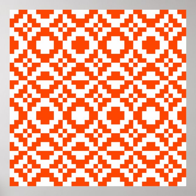 Abstraktens geometriska pixelmått, sömlöst mönster poster (Framsidan)