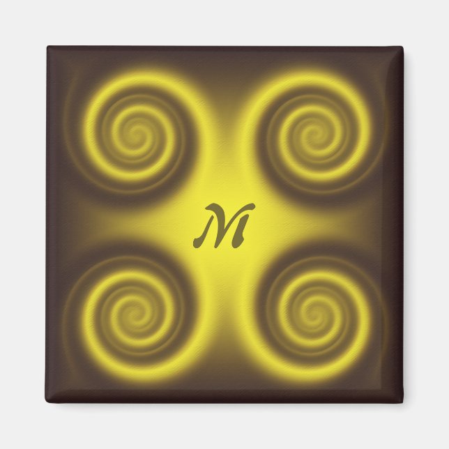 Abstraktens geometriska ram struktur.Monogram Magnet (Framsidan)