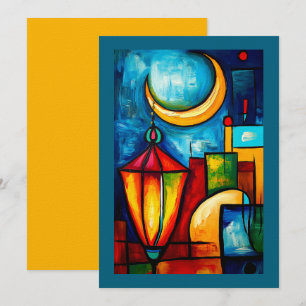 Abstraktens geometriska ramadan Lantern & Crescent Inbjudningar