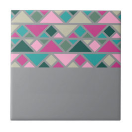 Abstraktens geometriska rosa fuchsia turkos grått kakelplatta