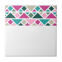 Abstraktens geometriska rosa fuchsia turkos kakelplatta