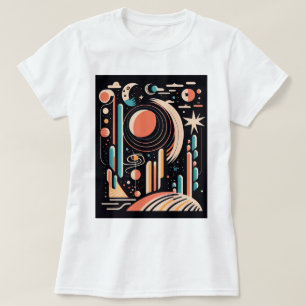 Abstraktens geometriska rymdplanet. Vintage cosmos T Shirt
