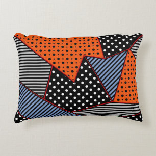 Abstraktens geometriska sammansättning: Orange Blu Prydnadskudde