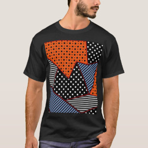 Abstraktens geometriska sammansättning: Orange Blu T Shirt