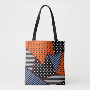 Abstraktens geometriska sammansättning: Orange Blu Tygkasse
