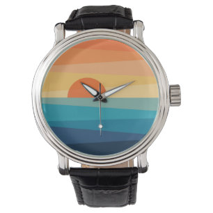 Abstraktens geometriska soluppgång armbandsur