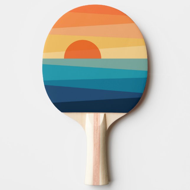 Abstraktens geometriska soluppgång pingisracket (Framsidan)