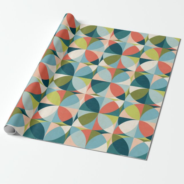 Abstraktens geometriska sömlösa mönster i mitten a presentpapper (Utrullad)