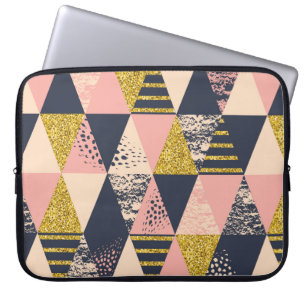 Abstraktens geometriska sömlösa mönster med trendi laptop fodral