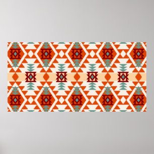 Abstraktens geometriska sömlösa mönster,native ame poster