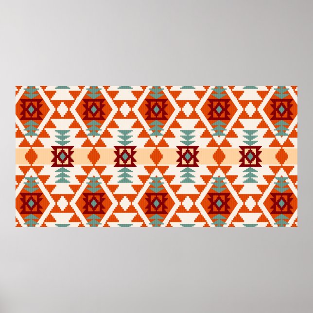 Abstraktens geometriska sömlösa mönster,native ame poster (Framsidan)