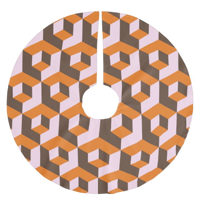 Abstraktens geometriska sömlösa utformning. julgransmatta borstad polyester (Framsidan)