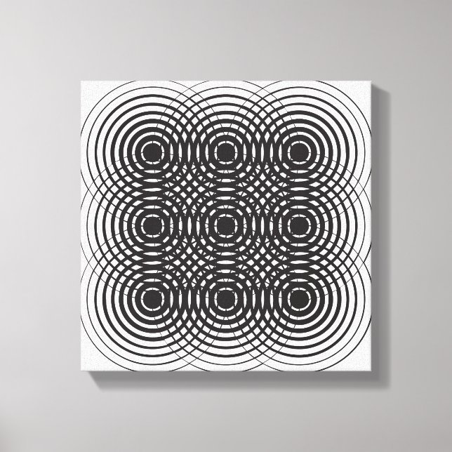 abstraktens geometriska svartvit utformning canvastryck (Framsida)