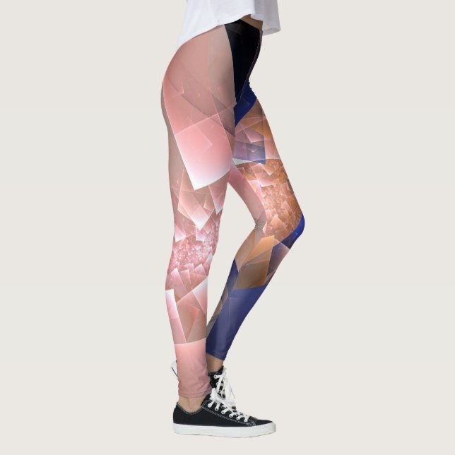 Abstraktens geometriska texturerade dekoration leggings (Höger)