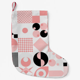 Abstraktens geometriska vintage mönster tillverkad liten julstrumpa