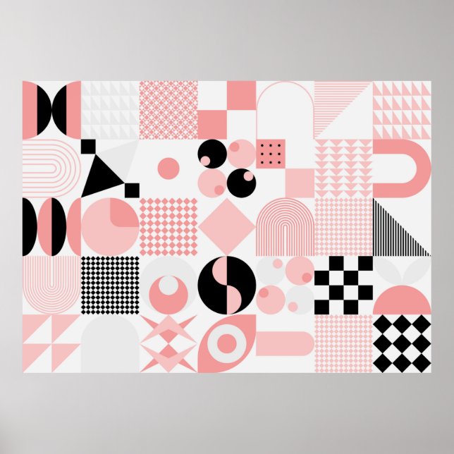 Abstraktens geometriska vintage mönster tillverkad poster (Framsidan)