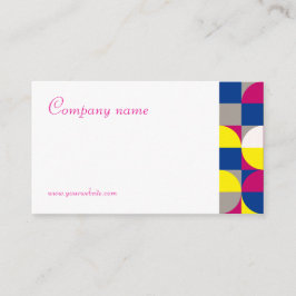 Abstraktens geometriska vita fuchsia QR-Affärskort Visitkort