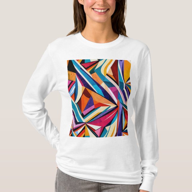 Abstraktens geometriska yta art 1223 - Longsleeve T Shirt (Framsida)