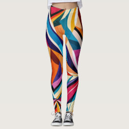 Abstraktens geometriska yta-grafik 1223 - Leggings