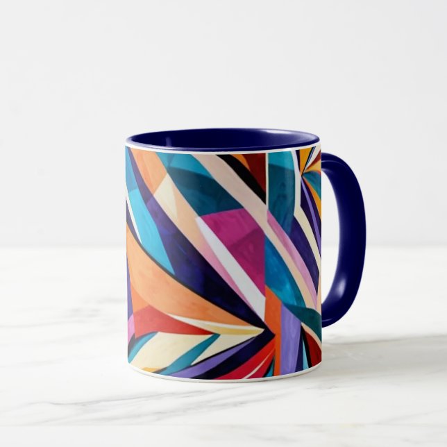Abstraktens geometriska yta-teckning 1223 - Mugg (Framsida höger)