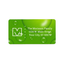 Abstraktens Grönt - begränsa droppar Adressetikett