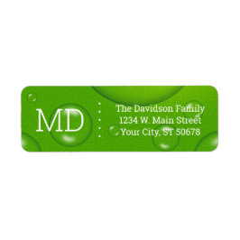 Abstraktens Grönt - begränsa droppar Returadress Etikett