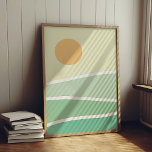 Abstraktens grönt berg poster<br><div class="desc">Abstraktens grönt berikar landskapet med en solnedgång.</div>