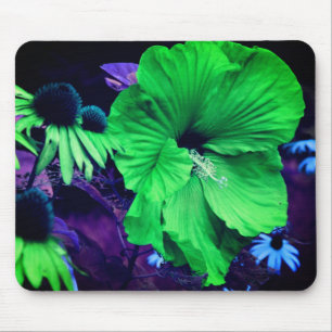 Abstraktens Grönt Hibiscus Flower Musmatta