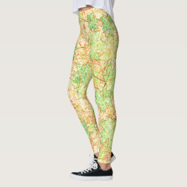 Abstraktens grönt löv av acer på frigjord mark leggings