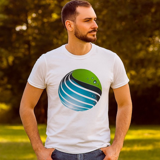 Abstraktens Grönt och Blå Globe Modern Earth T Shirt (Skapare uppladdad)